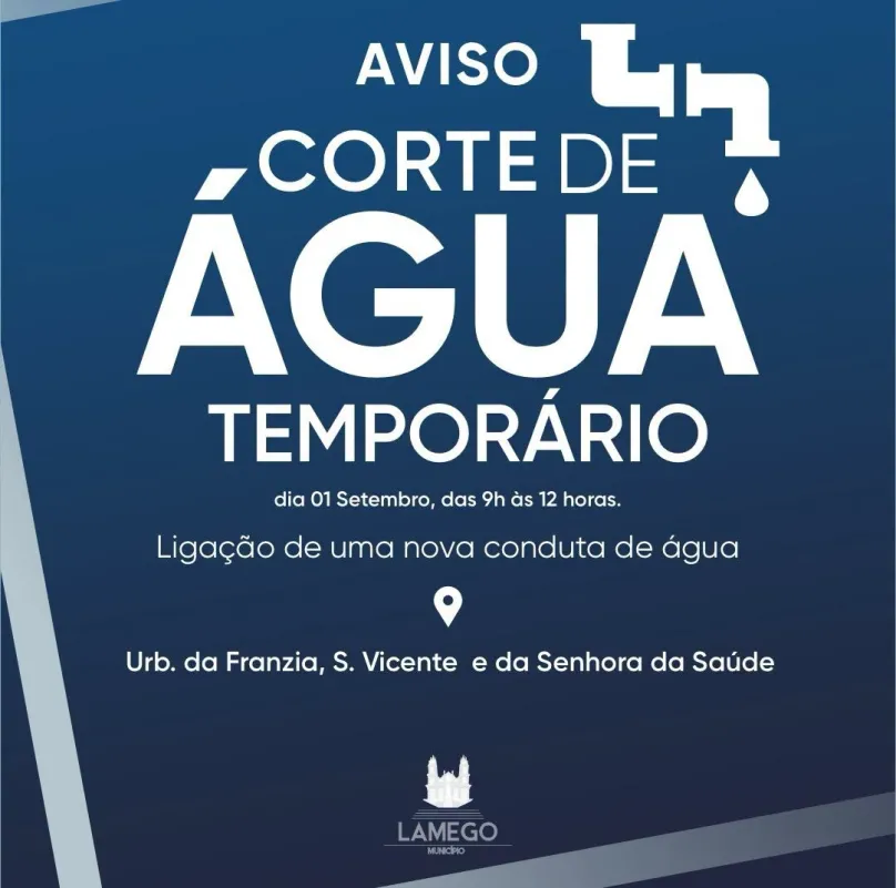 Interrupção de abastecimento de água na cidade
