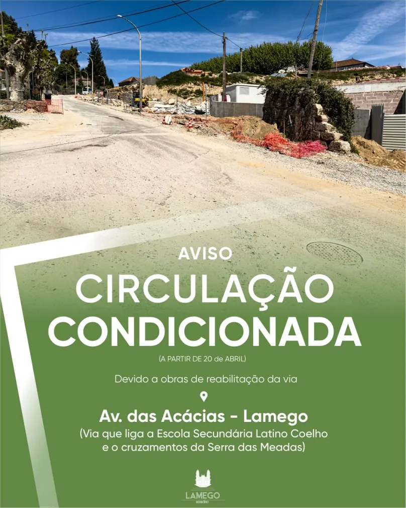 AVISO: Trânsito condicionado na Av. das Acácias