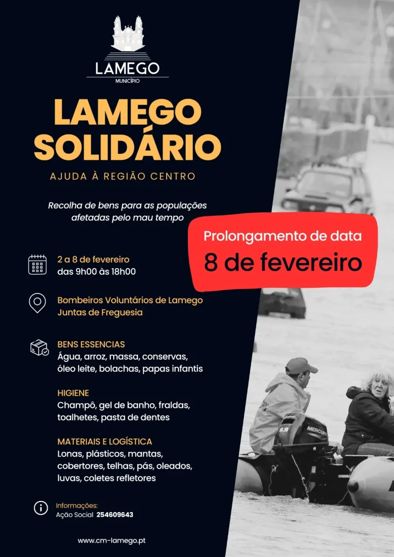 Lamego Solidário: Ajuda à região centro prolongada até 8 de fevereiro
